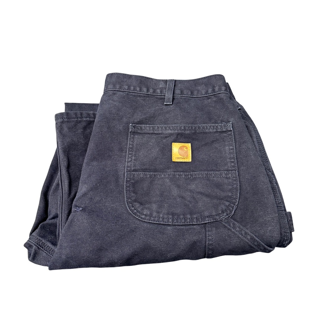 Carhartt Carpenter Pants Mens 38x31 ACTUAL B11-MDT Midnight‎ Blue Workwear